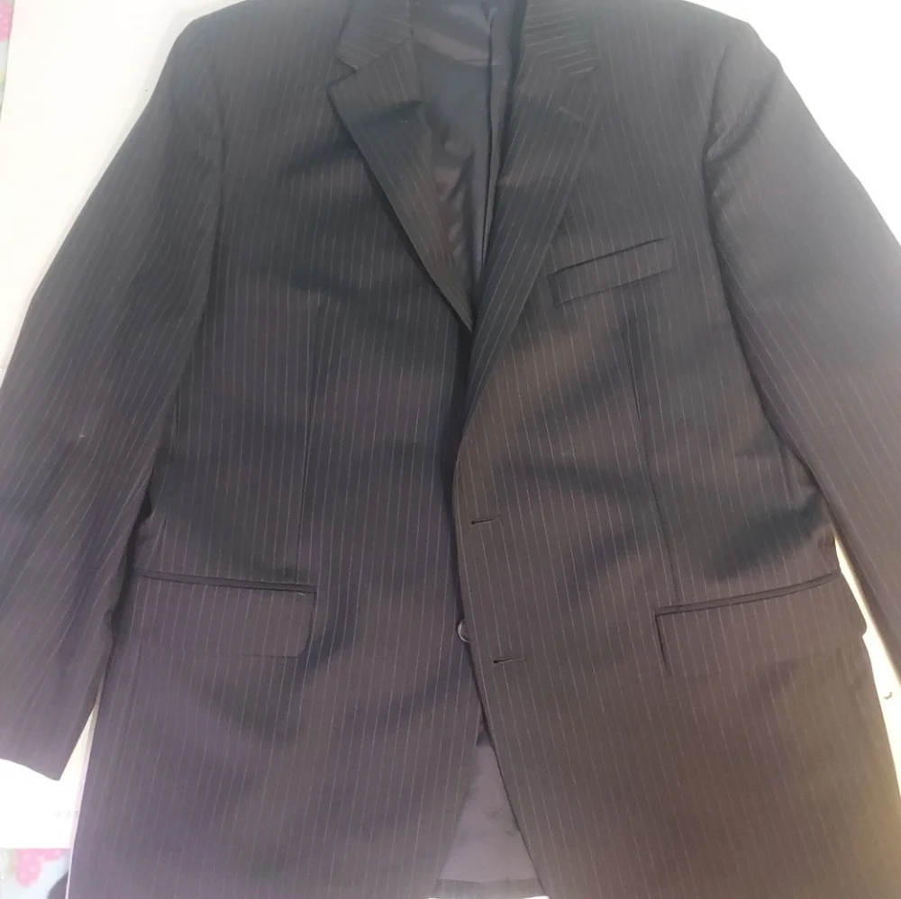 Lauren Ralph Lauren Wool Blazer Sport Jacket Men Vented Lined Navy‎ Striped 44R